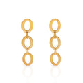 Chris April Fashion 316L Stainless Steel PVD Gold Plated Minimalist Geometry Oval Chain Drop Earring