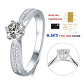 Abiding 925 Sterling Silver Moissanite Ring 5Mm Round D Color Stone 6 Claws Ring for Wedding Diamond Ring Custom Jewelry