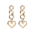 Wholesale Retro Stainless Steel 14k Gold Plated Heart Earrings Fan Shaped Women Earring Jewelry Supplier