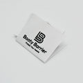 Design Custom Brand Name Fold White Cotton Screen Printing Clothing Care Label Main Label for Garment Pegatinas Y Etiquetas