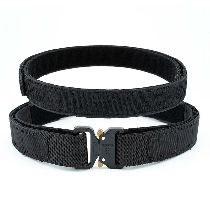 DaPai Black 1.75 Inch Inner & Outer PALS Tactical Quick Release Heavy Duty Rigger Nylon Molle Belt Alloy Buckle Quick-drying