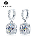 Earrings Wholesale Bulk 1ct 2ct 3ct 6.5mm 8mm 9mm Moissanite 925 Sterling Silver Halo Square Diamond Hoop Earrings