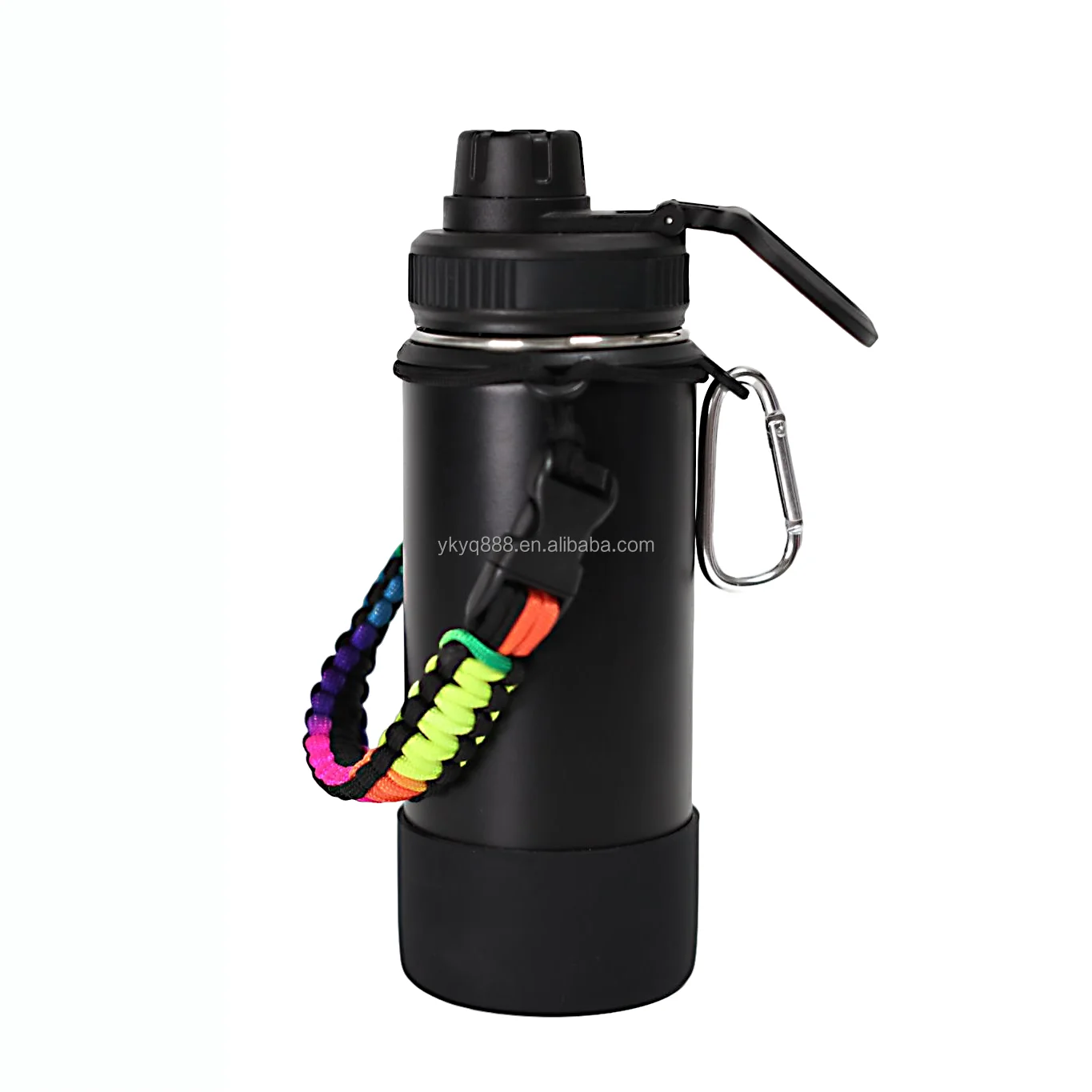 Stainless Steel 304 32oz Water Gym Sports Bottle Carrying Bag Paracord Handle Double Wall Vacuum Flask Thermos Outdoor Plastic