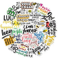 50Pcs English Inspirational Slogan Letter Words Label Sticker for Girl Decor Notebook Phone Luggage Laptop Stickers