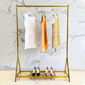 Women Store Furniture Single Pole Clothes Display Hanging Rack Floor Standing Gold Clothing Display Racks for Clothing Shop