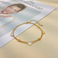 Non Tarnish Gold Plated Stainless Steel Charm Feet Chain Minimalist Heart Shell Zircon Multilayer Feet Chain for Beach Parties