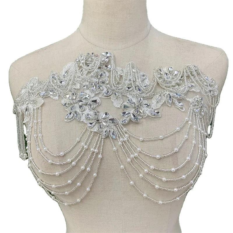 Handmade Beaded Crystal Drill Applique Ornaments Bridal Headdress Wedding Dress Accessories Turban Accessories