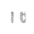 925 Sterling Silver INS Fashion Minimalist Geometric Zircon Hoop Huggies Earrings for Women for Weddings Parties and Gifts