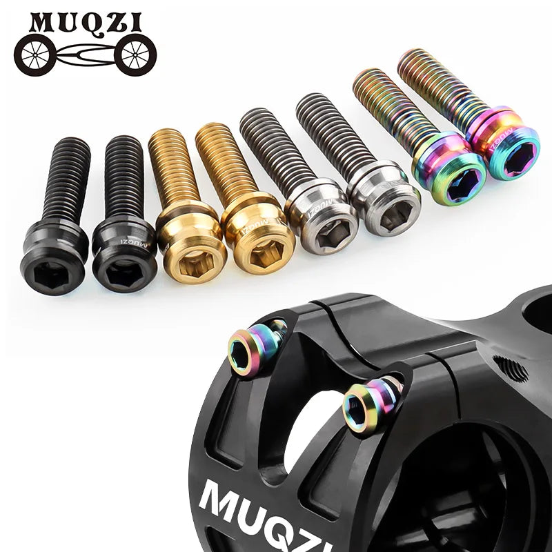 MUQZI Wholesale Titanium Alloy Bicycle Stem Bolts Screws M5x15 17 19mm Handlebar Stem Fixed Screw