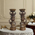 Hot Sale Elegant Elephant Resin Figurine Hand-Carved Floral Pattern Luxury Home Decor Dining Table Centerpiece Vintage Style