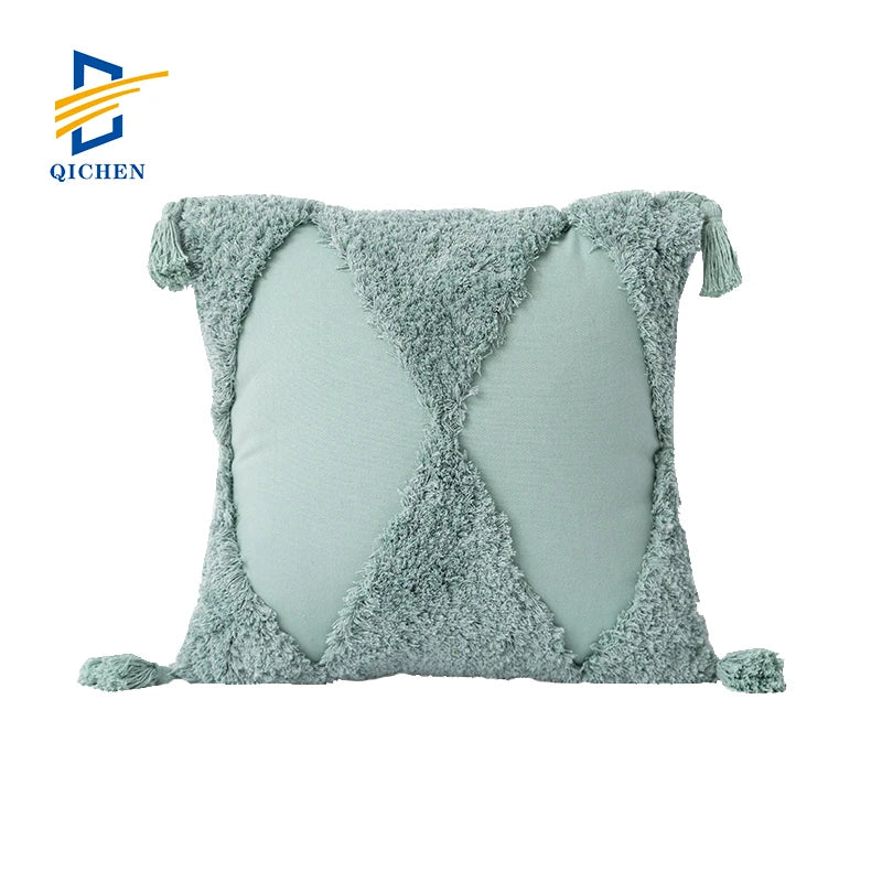 Wholesale Innermor Tufted Cotton Custom Designer Hand Made  Bohemian Throw Pillow Case Cushion Cover