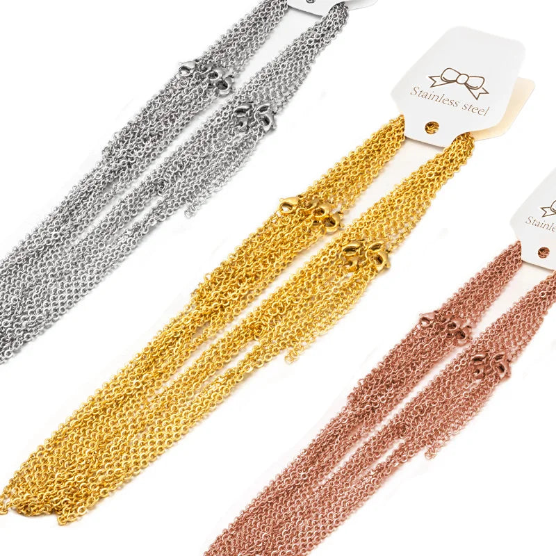 Wholesale Simple Stainless Steel Necklace with Lobster Clasp & Extension Chain for DIY Jewelry Jewelry Findings & Components