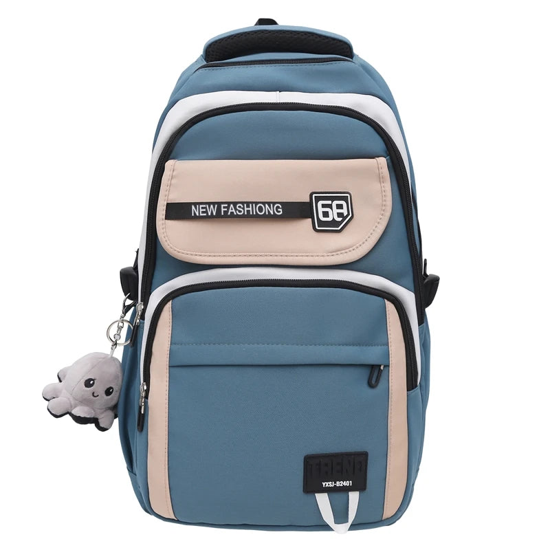 MARKSMAN New Model Fashion Anti-Theft Nylon Zipper Closure Large Capacity School Bag for Girls Boys