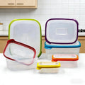 Colorful 6 Pcs Bpa Free PP Carved Food Storage Containers for Fruits Vegetables Keep Fresh Refrigerator Organizer Bins