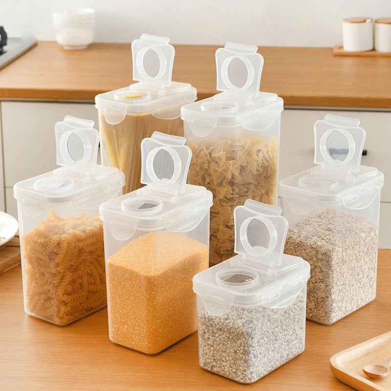 New Airtight Food Storage Containers Lids pp Push Button Small Containers Storage Bin Containers