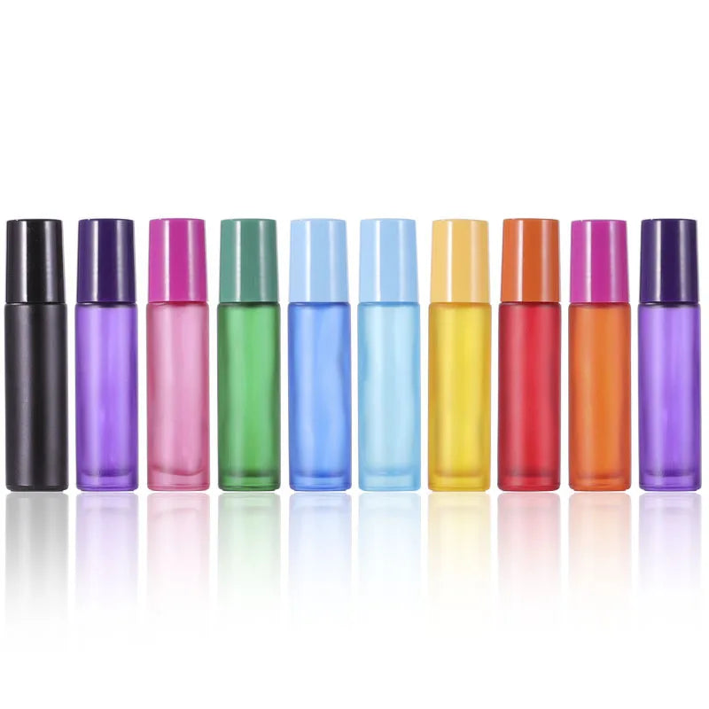 Essential Oil Bottle Luxury Colorful 5ML Essential Oil Roller Bottles Frosted 10ml Roll on Bottle Essential Oil Bottle 10ml