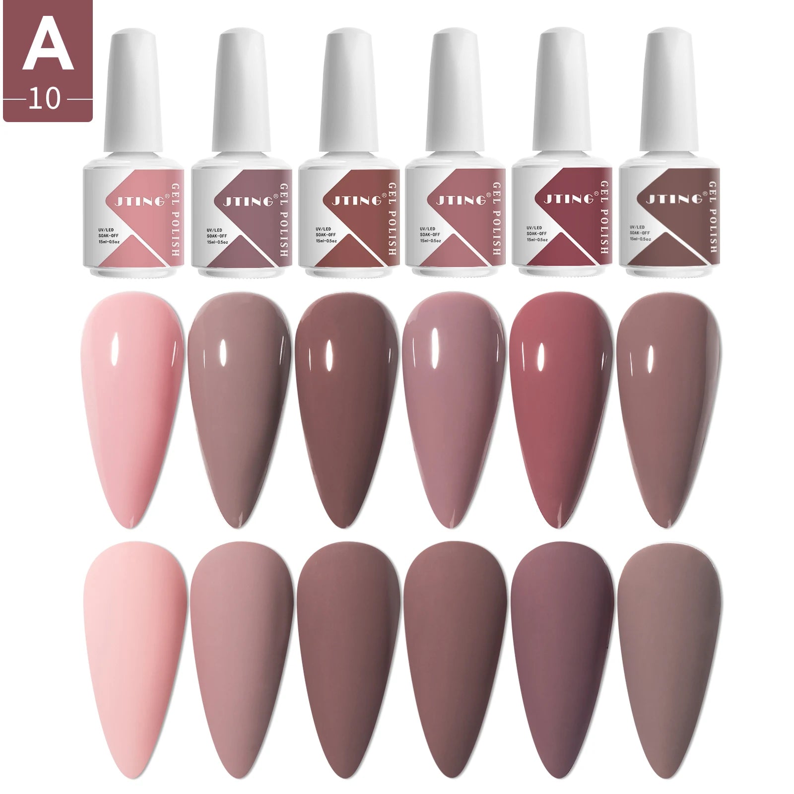 JTING Private Label Hema Free VEGAN Gel Polish Set 6colors with Unique Package Box Design Nail Supply Salon Uv Gel OEM Bottles