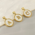 18K Gold Shell Stainless Steel Round Letter Women'S Titanium Steel 26 English Letter Pendant for Necklace Jewelry  Making