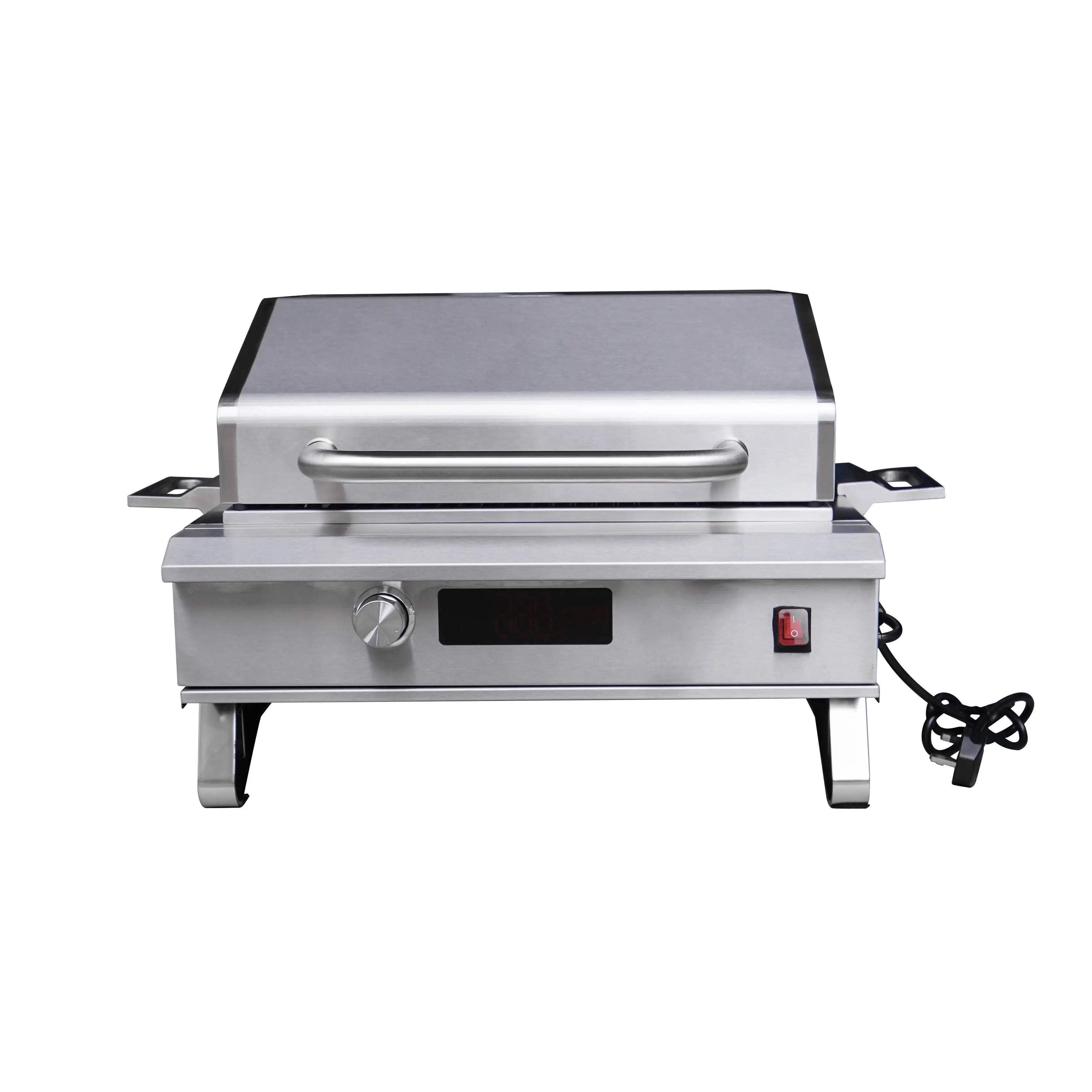 1200W High Power 450â„ƒ Max Temp 61x22cm Cooking Area Easy Clean Stainless Steel Electric BBQ Grill with Dual Knobs Premium Style