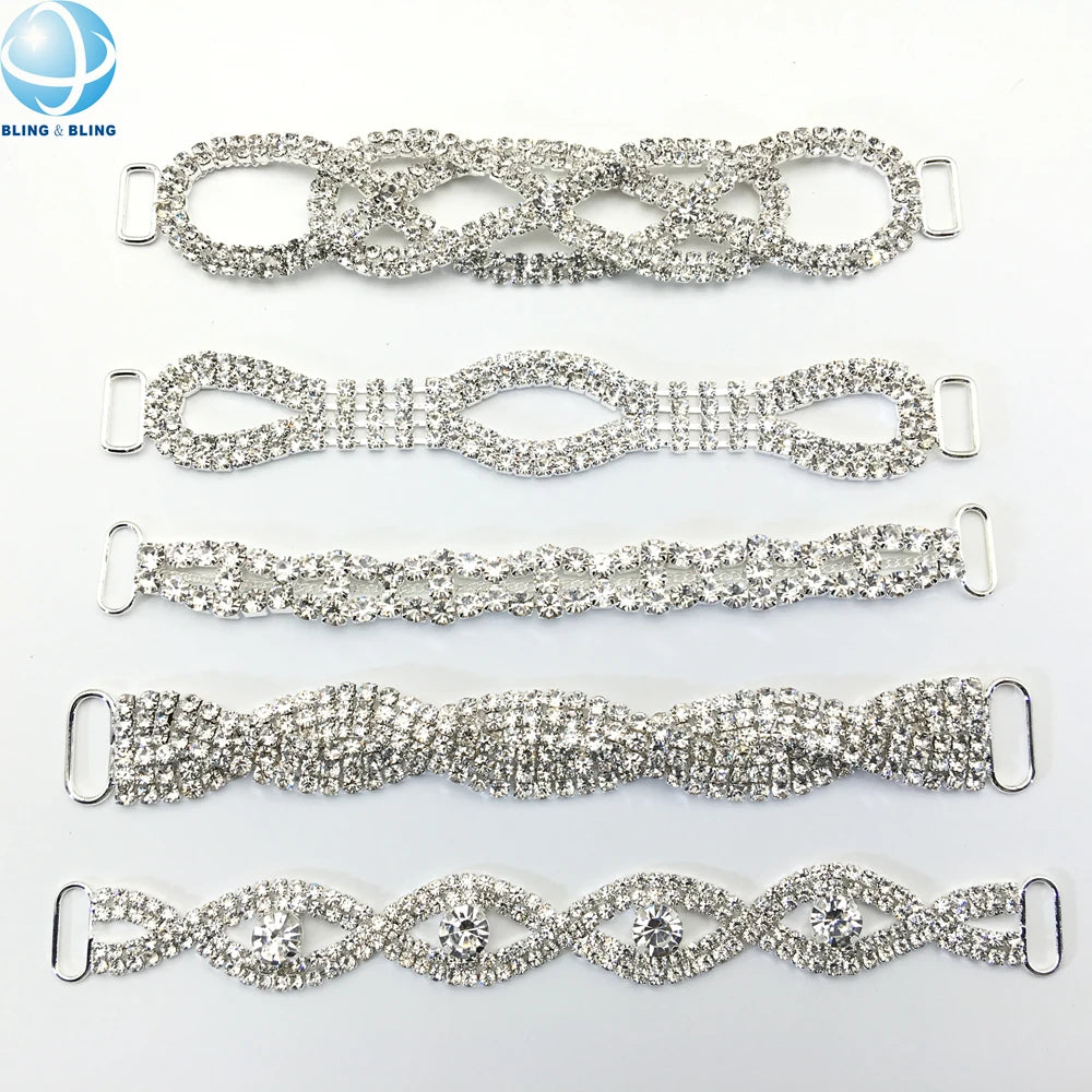Customize 16cm Rhinestone Twist Chain Bikini Competition Connectors for Bodybuilding Sport Bikini Accessories
