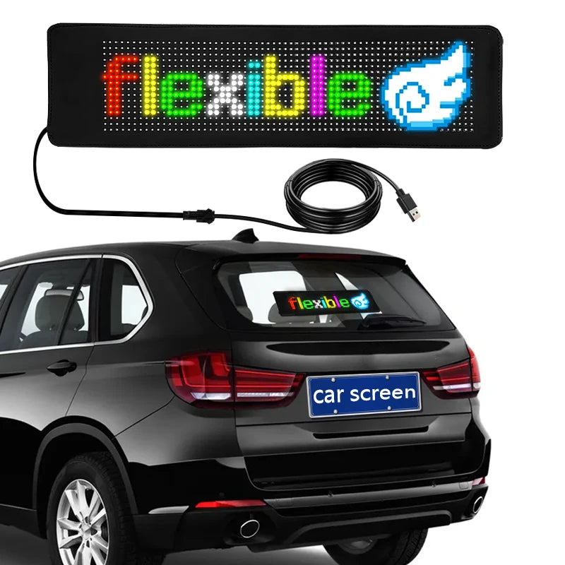 Flexible Car Led Sign Text Animations logo Light up Car Window Sticker Smart App Programmable Advertising Messages Display Led