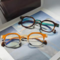 Vintage Exquisite Small Frame Glasses Metal Acetate Glasses Frame square Men's Optical Glasses Frame