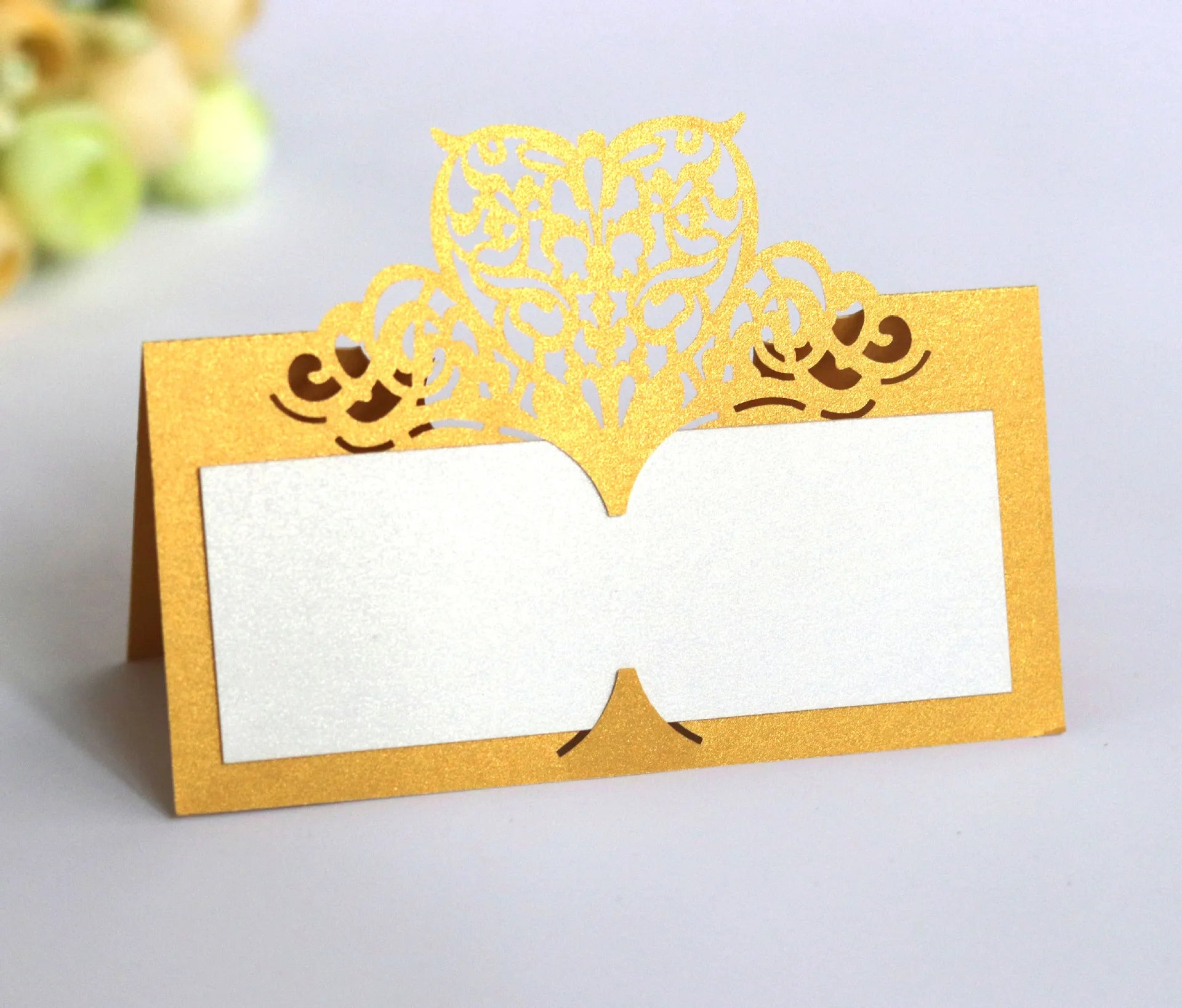 Luxury Elegant Paper Place Cards Laser Cut WeddingTable Name Card Message Guests Name Table Seating Cards