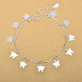 Fashion Silver Plated Charms Butterfly Link Chain Women Bracelets