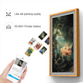 49 inch wood WIFI network Android LCD LED signage display advertising monitor with wooden frame for NFT gallery exhibition shop