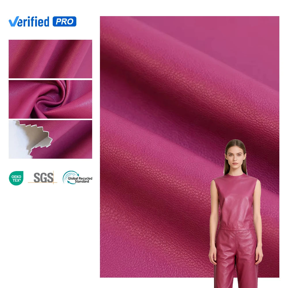 100% PU Synthetic Stretch Leather Finished Knitted Waterproof Clothes Brushed Elastic Garments Gloves Dresses Designer Inspired