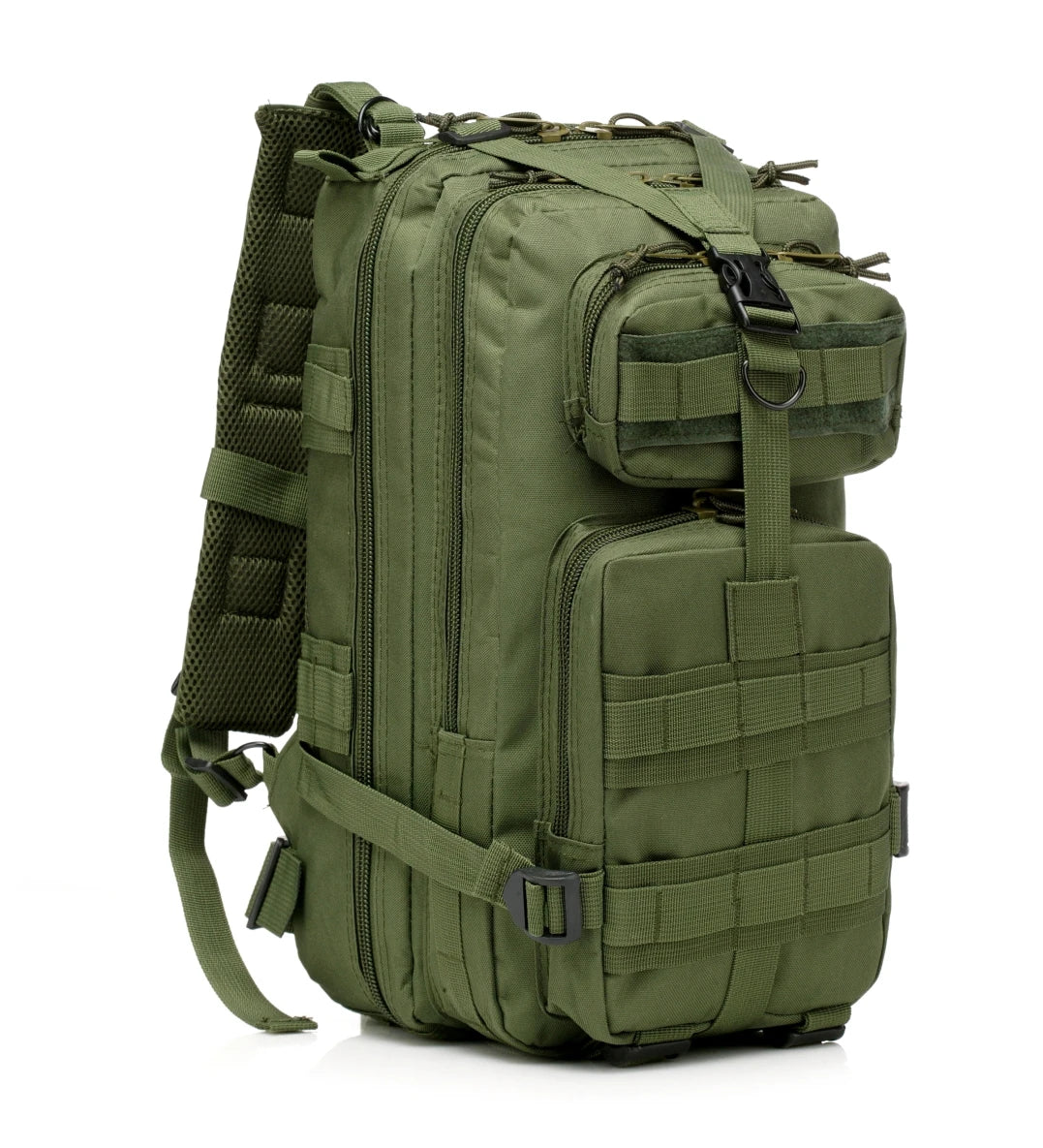 25L Green Tactical Molle Anti-Theft Zipper Closure Shoulder Backpack with Linen Lining