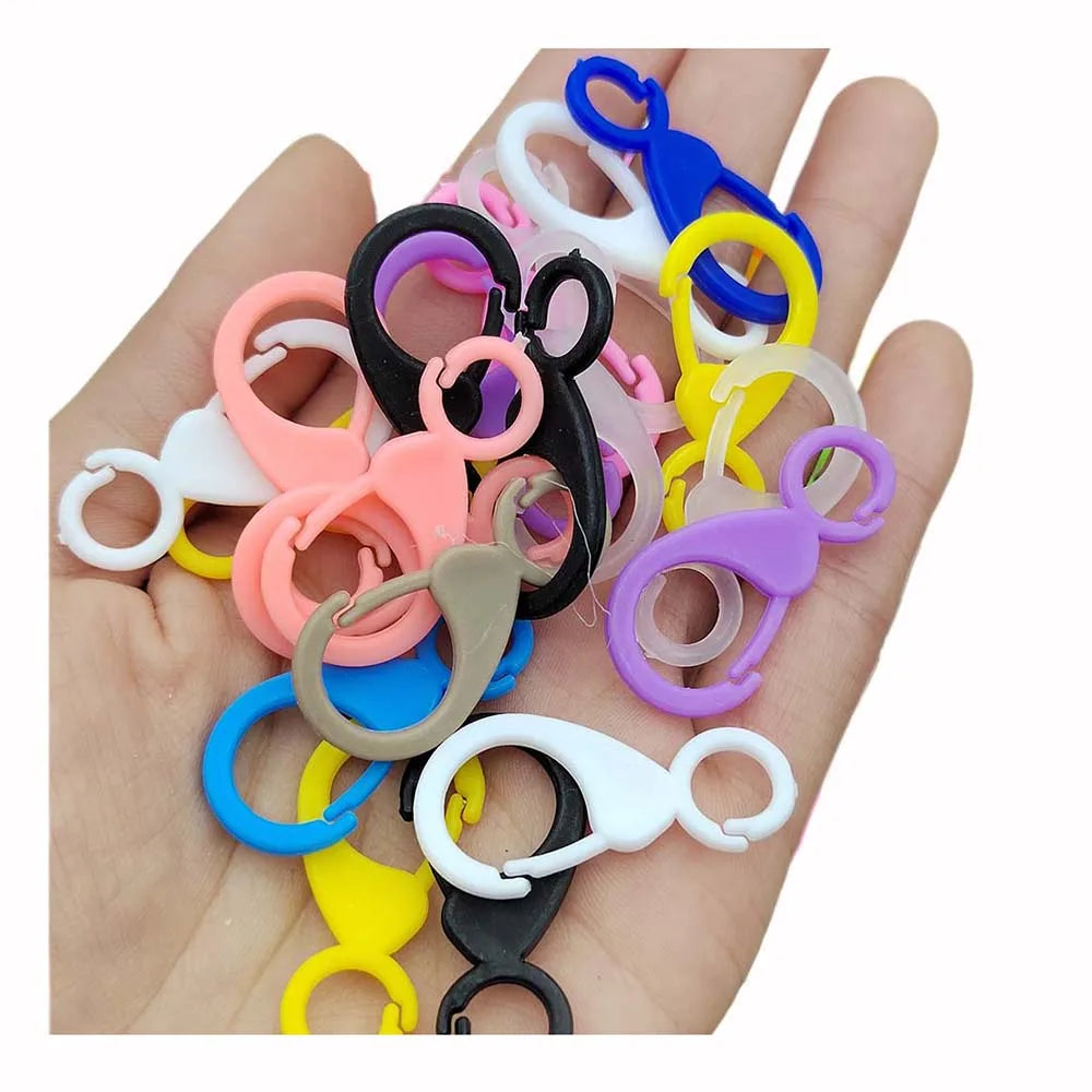 Multicolor 22*40MM Lobster Clasp Hooks Plastic Snap Clasps Backpack Clips for Crafts Keychain Key Ring DIY Handmade
