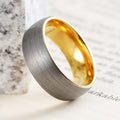 T&G Trendy Romantic Tungsten Wedding Ring Set 5mm/6mm Gold Plated for Engagement Anniversary or Gift