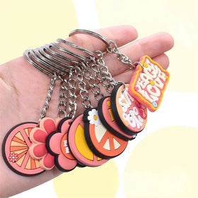 Beimai OEM Llavero Love and Peace Flower Cartoon Cute Keychain Promotional Gift PVC Keychains