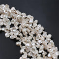 Zhuji 10-11mm White  Color Natural Real Top Hole Freshwater Keshi Pearl Strand