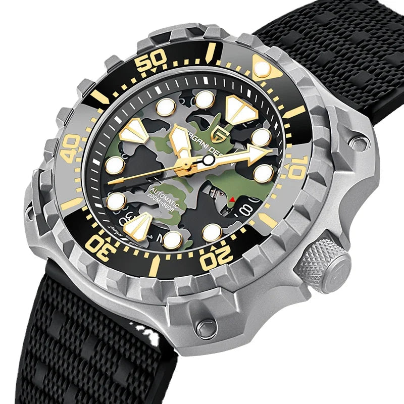 PAGANI 009 Men's Mechanical Watch Stainless Steel square Luminous Watch Multifunctional Trend Waterproof Leisure Business Watch