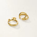 Nagosa Minimalist Jewelry Wholesaler 925 Sterling Silver 18k Gold Vermeil Double Hoop Ear Cuff Women Earrings