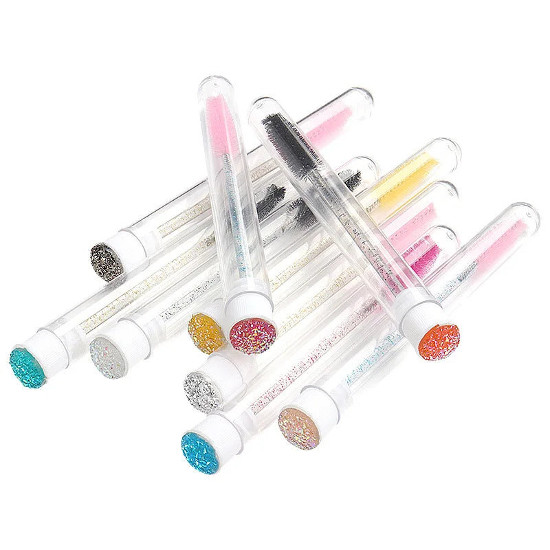 Eyelash Brush Tube Disposable Mascara Wands Tube Reusable Lash Spoolies Brush Dust-proof Cleaner Storage Tubes