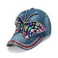 Chic Women's Denim Tennis Golf Baseball Sun Hat with Adjustable Features Custom Logo Jeweled Trucker Hat