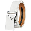 Custom Logo High Quality Men's Genuine Leather White Golf Belt