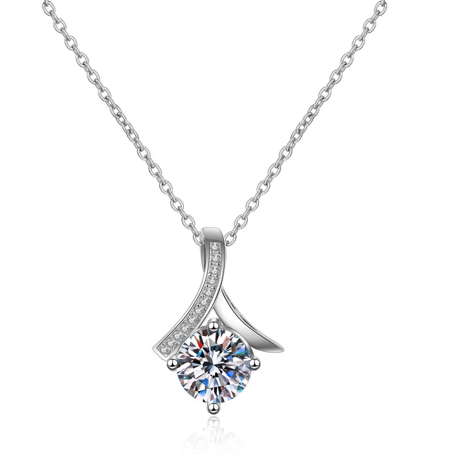 S925 Sterling Silver Necklace Herringbone Design Zirconia Collarbone Chain Temperament Hundred Matching Collarbone Chain Female
