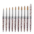 2025 Leopard Grain 100% Kolinsky Acrylic Nail Brush New Style 2 4 6 8 10 12 14 16 18 Nail Art Brush Custom Logo