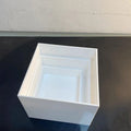 Premium Glossy White Acrylic Cube Display Nesting Buffet Risers Eco-Friendly Lucite Square Food Pedestal Box Premium Food