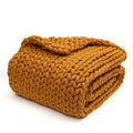 Knitted Weighted Blanket Handmade Chunky No Filler Cotton Weighted Blanket Knitted
