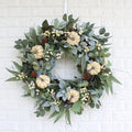 Wholesale Cross-border Autumn Season Fall White Pumpkin Wreath Home Decoration Outdoor Hanging