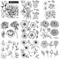 Custom Retro Flower Pattern Silicone Clear Stamps for Holiday Card Making and DIY Scrapbooking Journaling