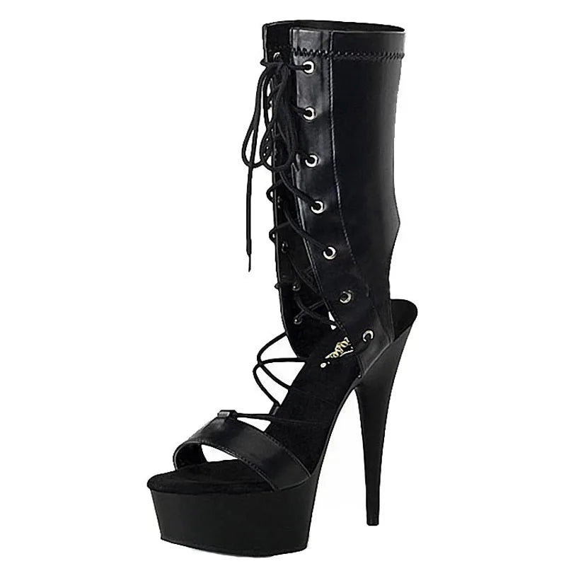 European American Brands 15 cm High/Low Cylinder Ankle Boots Performance Stage Appeal Models Shoes for Autumn Season Short Style