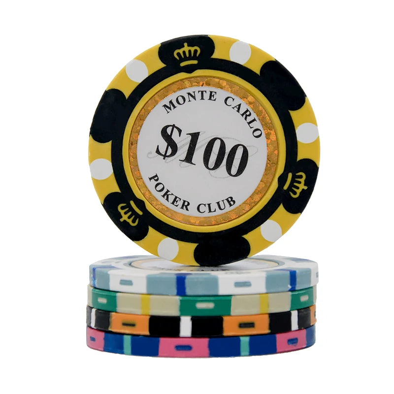 Professional Clay Monte Poker Chip Sublimation Blank Set for Custom Set Tricolor Poker Chips 40mm*3mm JIAYI Brand Flush 14g
