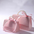 Artificial Pearl Handle Ribbon Paper Handbag Boxes Candy Chocolate Gift Packaging Box for Wedding Birthday Party Decor Packaging