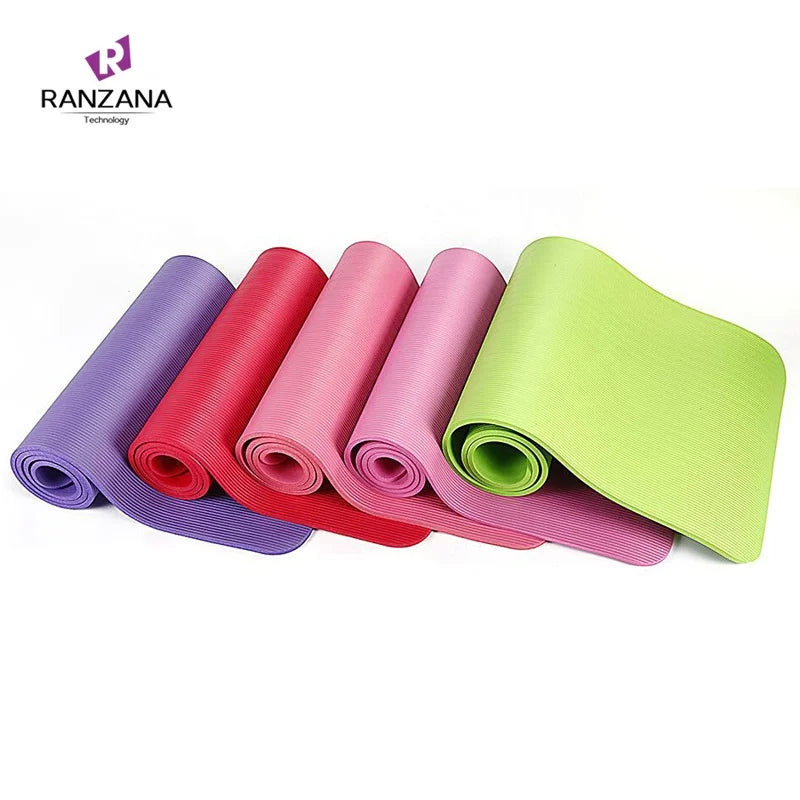 Eco-Friendly 10mm NBR Yoga Mat with Anti-Slip Feature Custom Gym Pilates Gymnastics Includes Mesh Yoga Bag